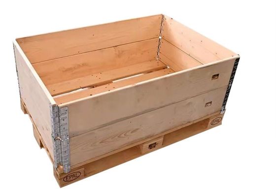 Goede prijs Opvouwbare houten opslagdozen Houten palletdozen kragen Scharnierkraag online